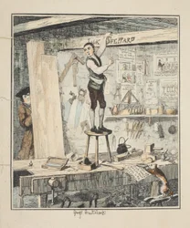The Name on the Beam, illustration from Jack Sheppard: A Romance by William Harrison Ainsworth